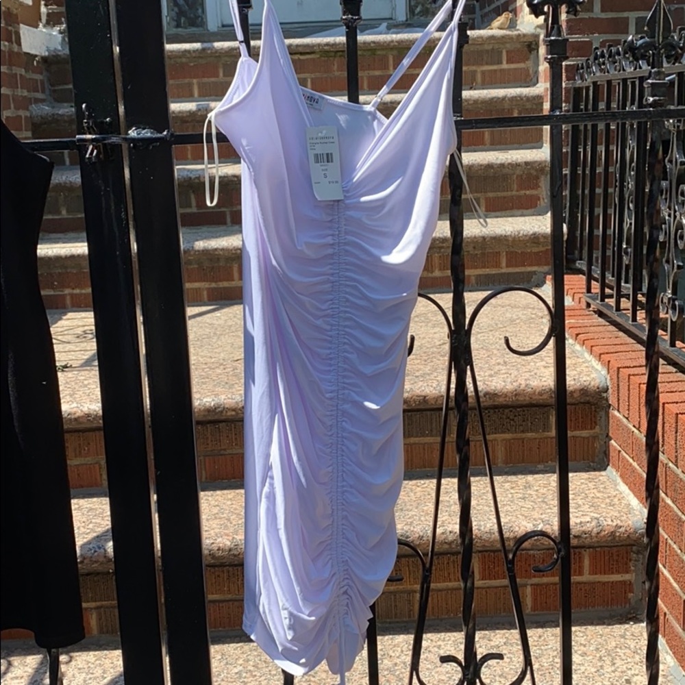 White Ruched Dress